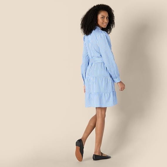 Blue Striped Shirt Dress image 2